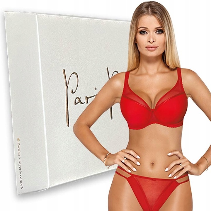 Biustonosz push-up PariPari Ellie czerwony 85F