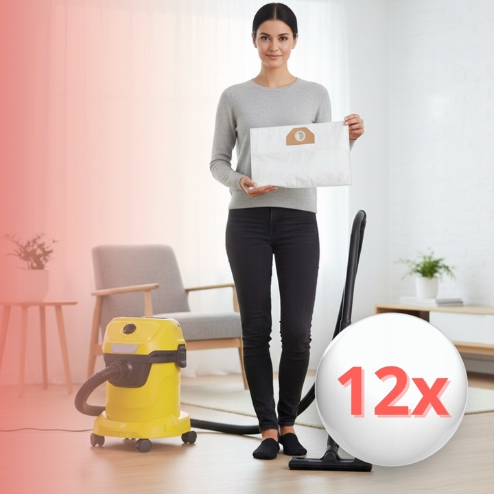 12X WORKI DO ODKURZACZA KARCHER WD3 WD2 PLUS FILTR WOREK KARCHER