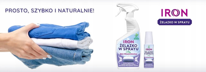 IRON ŻELAZKO W SPRAYU PLUS ZESTAW prasowanie bez żelazka 2X 750ML PODRÓŻ