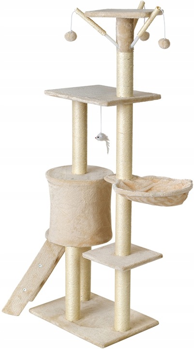 DRAPAK DLA KOTA DOMEK LEGOWISKO SŁUPEK Z ZABAWKAMI