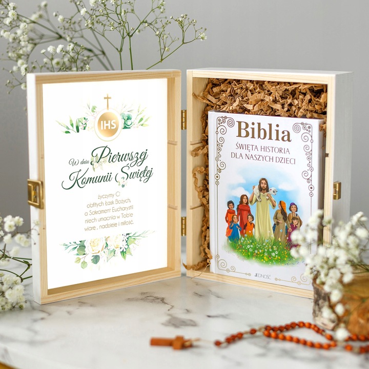 BIBLIA NA KOMUNIĘ PAMIĄTKA PIERWSZEJ KOMUNII ŚWIĘTEJ PREZENT NA KOMUNIĘ
