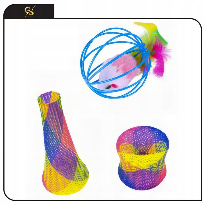 Zestaw Zabawki Dla Kota Mysz Wędka Piłki Duży Domek Tunel dla Kota 20 el XL