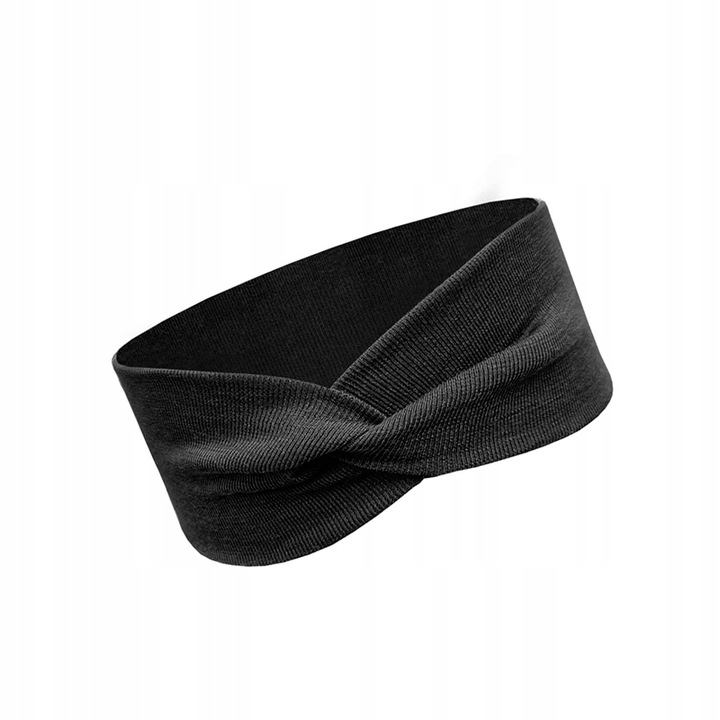 Opaska damska wełniana merynos ciepła czarna