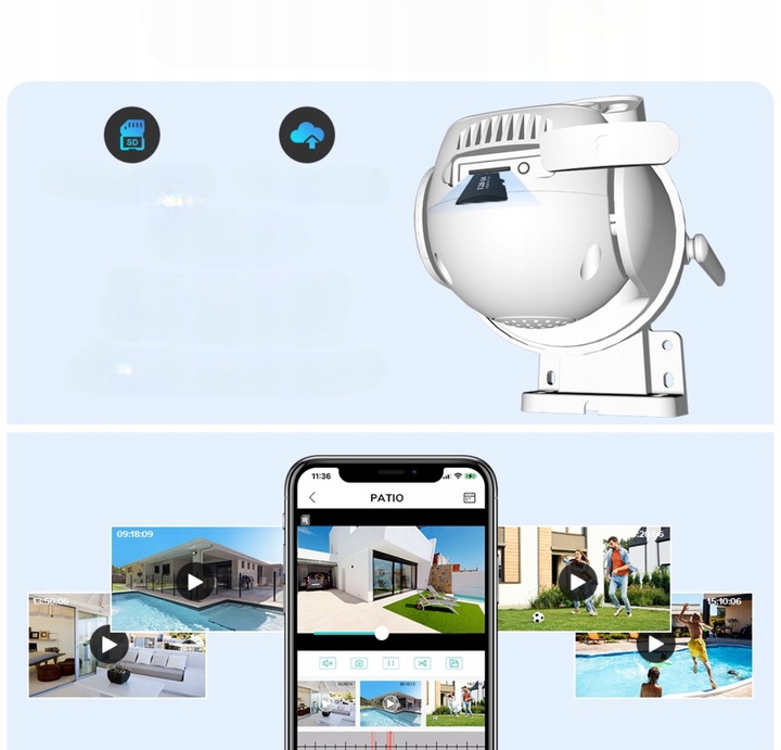 PODWÓJNA KAMERA WIFI IP SMART 8MP ALARM DETEKCJA iCSee