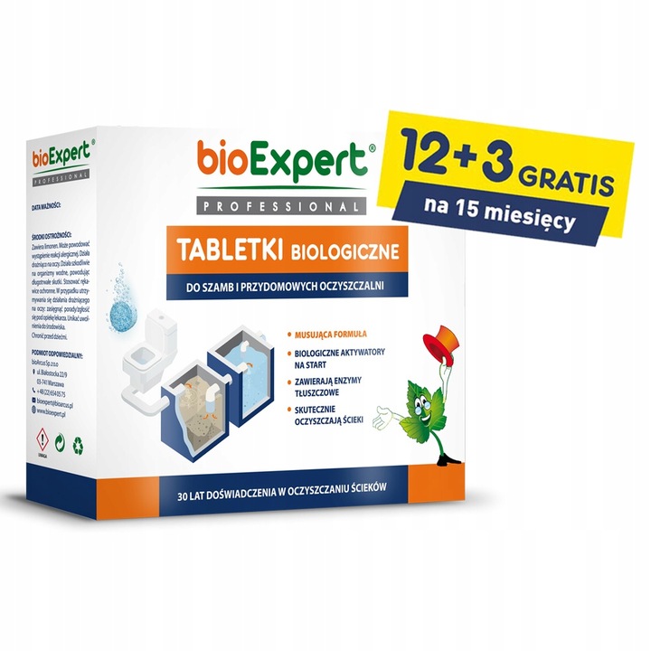 MOCNE Tabletki - 12 + 3 gratis - Bakterie + Enzymy