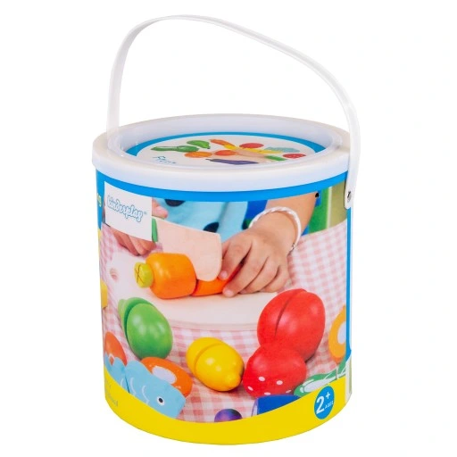 DREWNIANE OWOCE I WARZYWA DO KROJENIA NA RZEPY NÓŻ DESKA KINDERPLAY