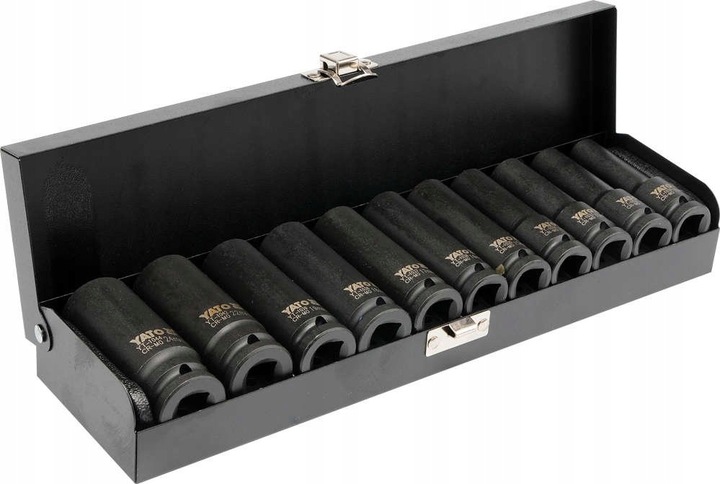 YATO NASADKI UDAROWE KLUCZE NASADOWE DŁUGIE 1/2'' 11el KUTE WALIZKA