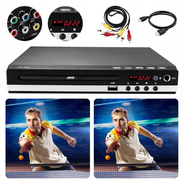 MINI ODTWARZACZ DVD, WBUDOWANY GŁOŚNIK, ODTWARZACZ HDMI DVD DO TELEWIZORÓW
