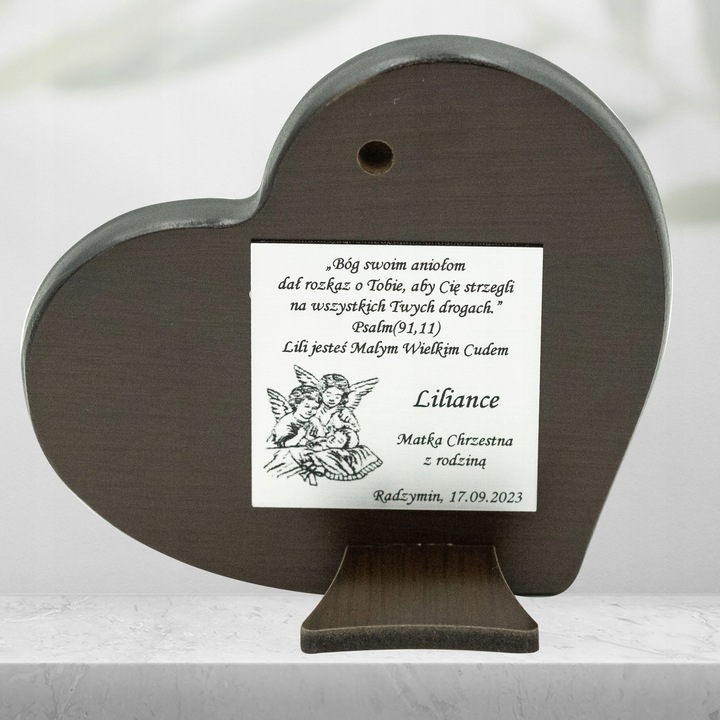 SREBRNY OBRAZEK PAMIĄTKA CHRZTU ŚWIĘTEGO ANIOŁEK ANIOŁ STRÓŻ CHRZEST GRAWER
