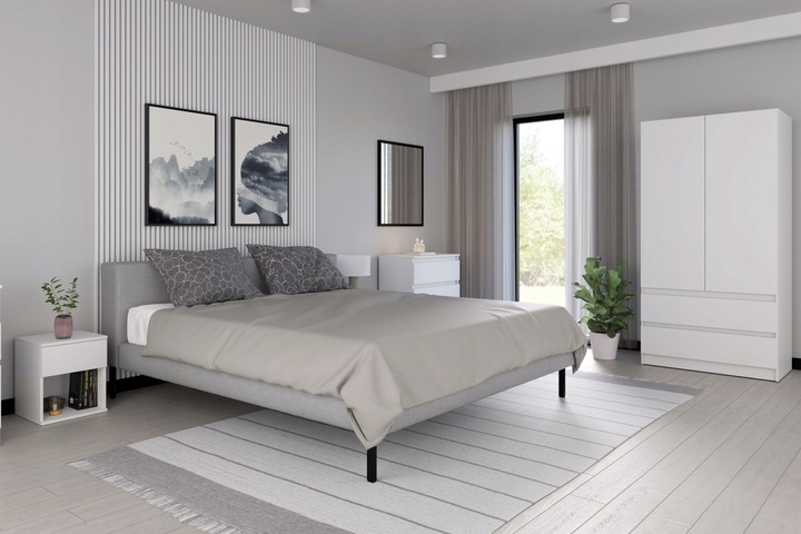 KOMODA SZAFKA BIAŁA 3 SZUFLADY NOWOCZESNA DO SALONU SYPIALNI