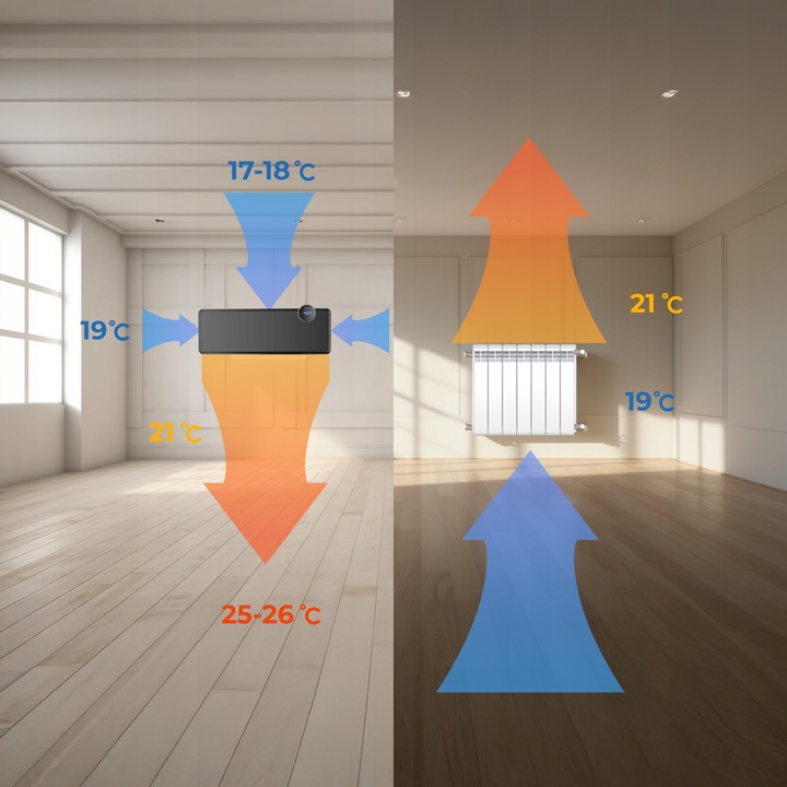Kurtyna powietrzna szklana GlassAir 2000W grzejnik elektryczny WiFi