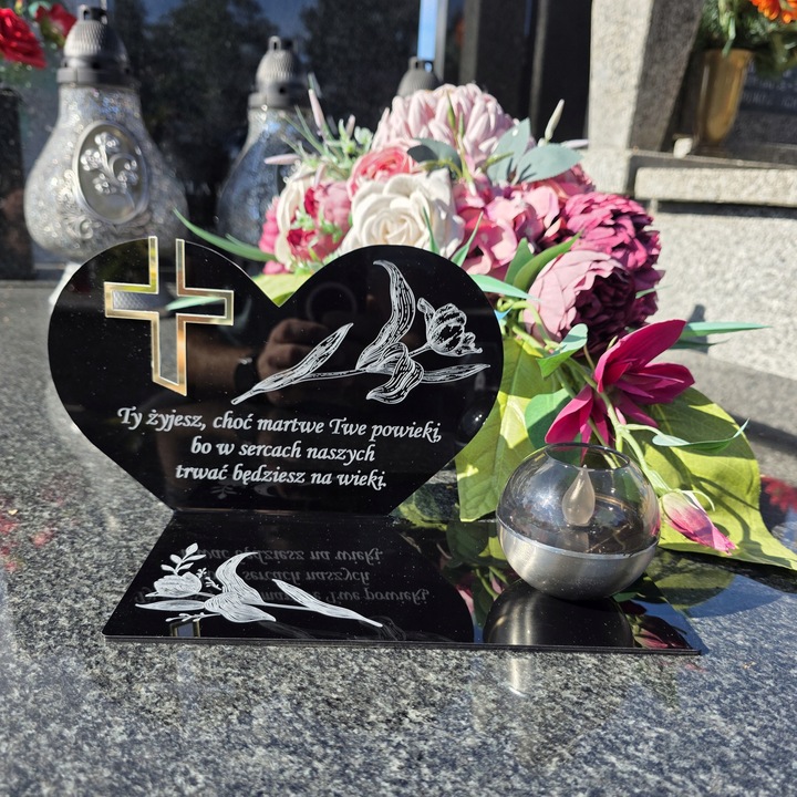 SOLARNY ZNICZ Led Statuetka NA CMENTARZ GRÓB DUŻA Lampka Led z Grawerem