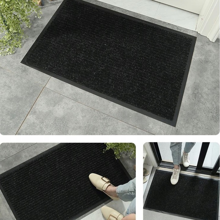 Wycieraczka mata do butów pod drzwi wejściowa czarna zewnętrzna 90x150cm