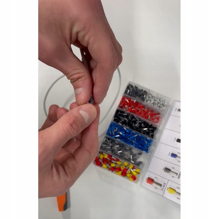 Zaciskarka do Tulejek Praska do Konektorów Kabli + 1200 Końcówek 0,5 -