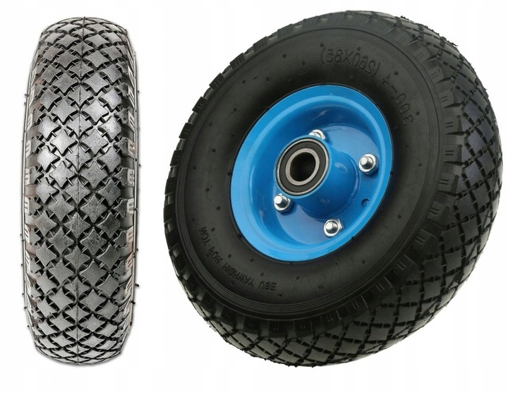 KÓŁKO DO WÓZKA TACZEK 3.0-4.0 260x85mm KOŁA KOŁO POMPOWANE 2PR MOCNE