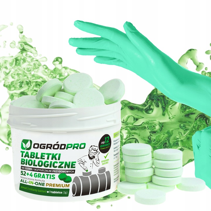 Tabletki Bakterie do szamba Oczyszczalni na Rok Tłuszcze All in One