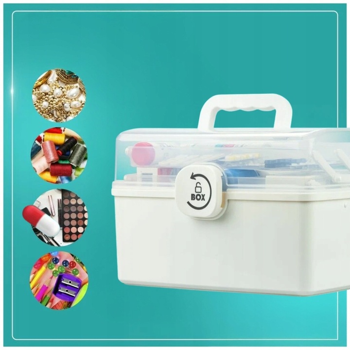 Organizer na leki skrzynka kuferek pojemnik tabletki zamykany