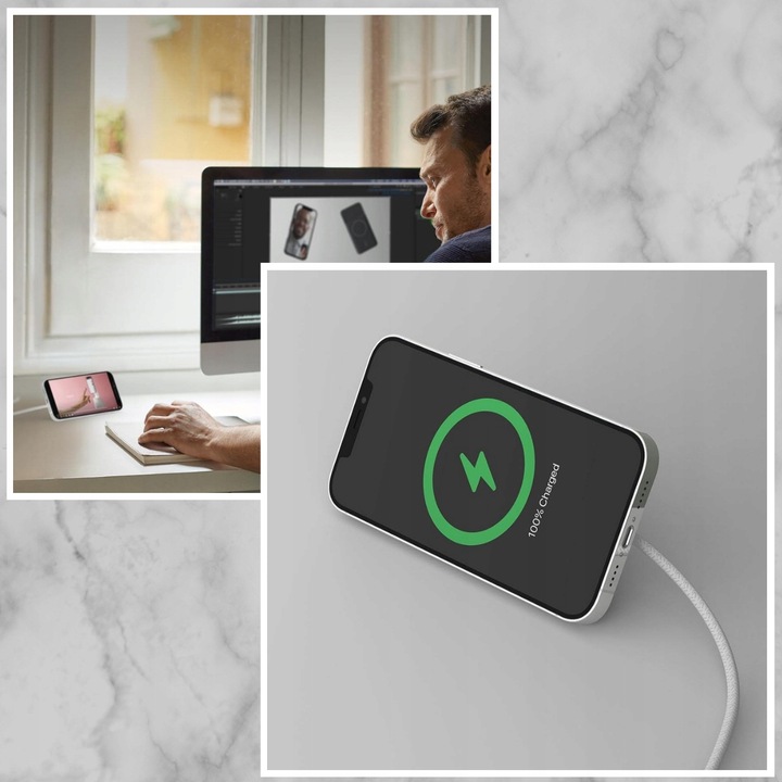 ŁADOWARKA INDUKCYJNA + SZYBKOŁADOWARKA DO IPHONE 15/20W USB-C - LIGHTING