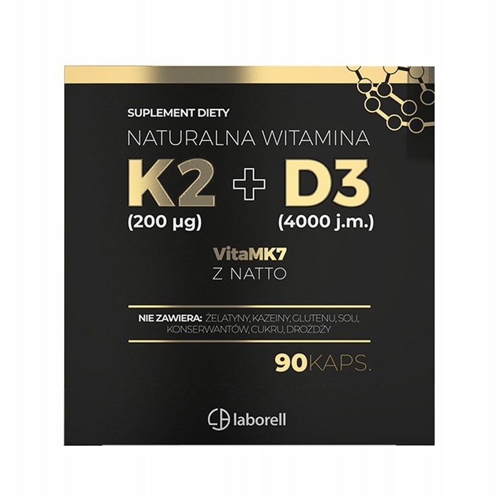 Laborell K2 200mg + D3 4000j.m. NATURALNA WITAMINA