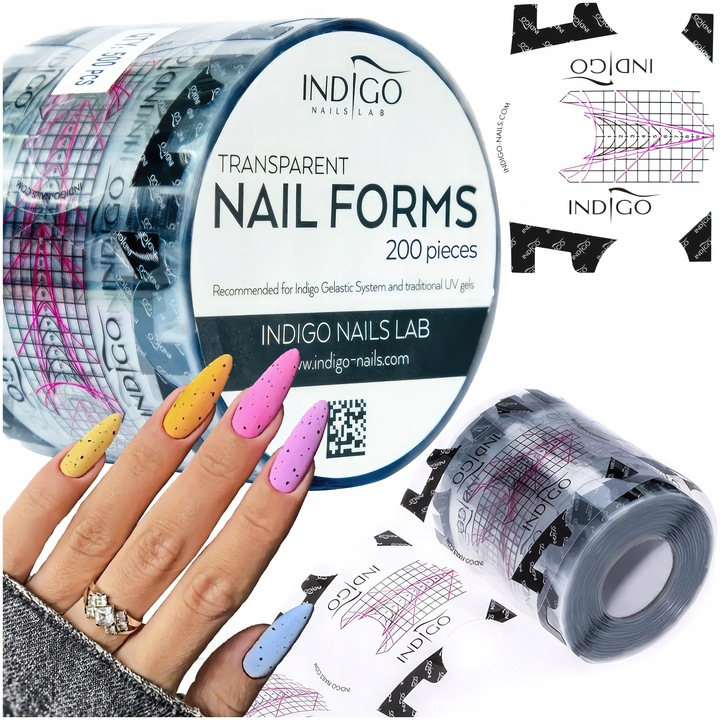 Formy do przedłużania paznokci Szablony Motylki Transparentne 200szt Indigo