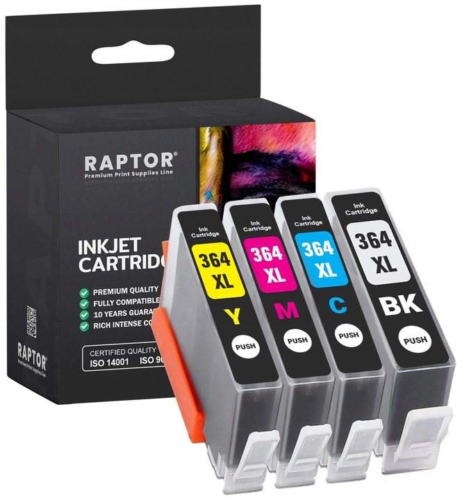 4x TUSZ DO DRUKARKI HP 5524 5520 3520 3070A 364 XL