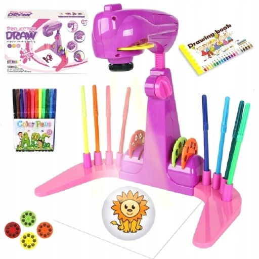 PROJEKTOR DO NAUKI RYSOWANIA RZUTNIK RÓŻOWY ZESTAW