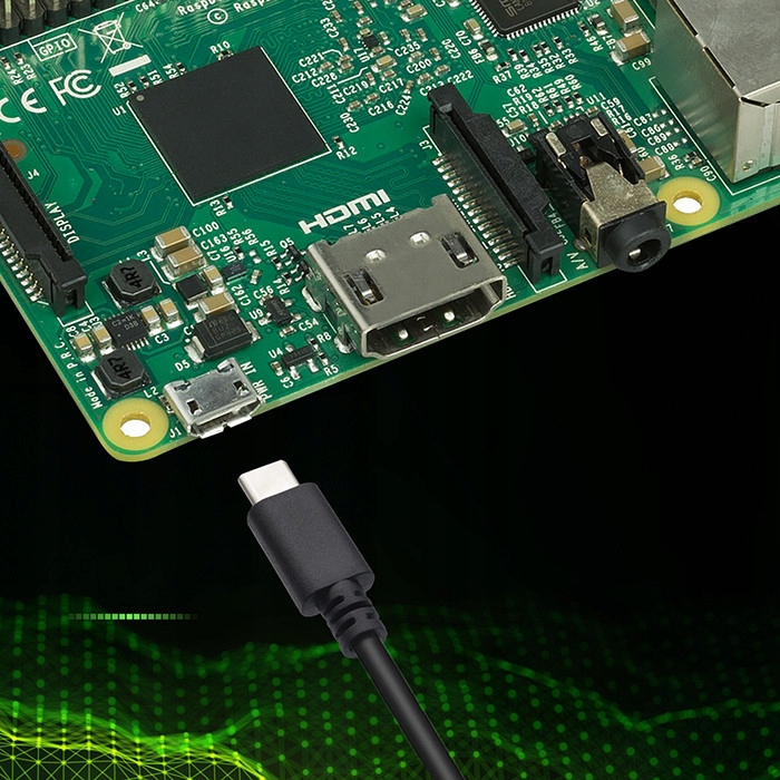 Qoltec Ładowarka Super FAST PD do Raspberry PI 4 USB-C 15W 5V 3A Czarna