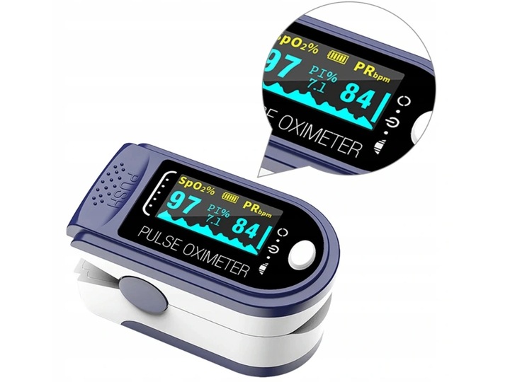 PULSOKSYMETR WRAZ Z BATERIAMI PULSOMETR PULSOKSYMETR NA PALEC