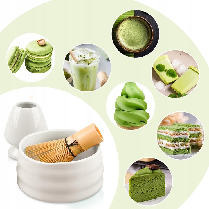 ZESTAW 5 DO CEREMONII MATCHA ZESTAW DO HERBATY MATCHA TRZEPACZKA DO MATCHY