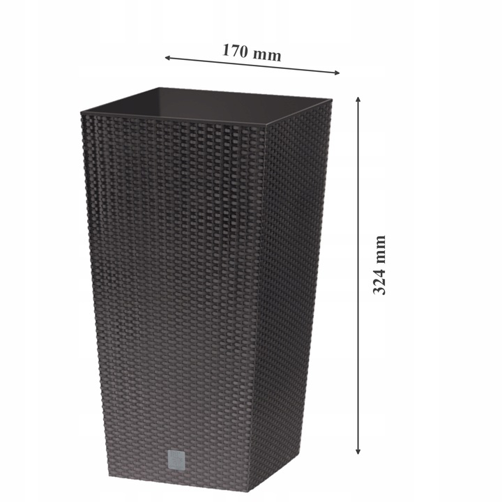 Doniczka ratanowa z wkładem wysoka DRTS170 - umbra