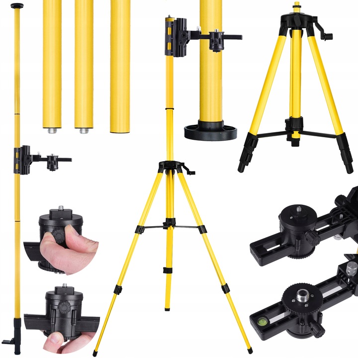 TYCZKA ROZPOROWA 420 CM + NOGI STATYW DO LASERA DO SKOSÓW TRÓJNÓG DEKO