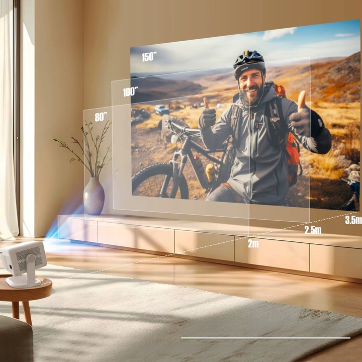 PROJEKTOR 4K FULL HD ANDROID AUTO FOKUS NETFLIX APLIKACJE OBROTOWY