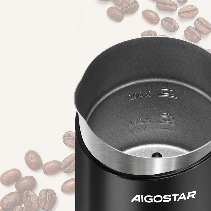 Spieniacz do mleka Podgrzewacz 4 tryby 500w czarny Aigostar