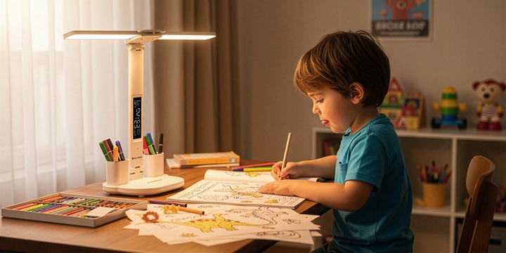 LAMPKA NA BIURKO LED PODWÓJNA BIURKOWA ZEGAR ORGANIZER TEMPERATURA