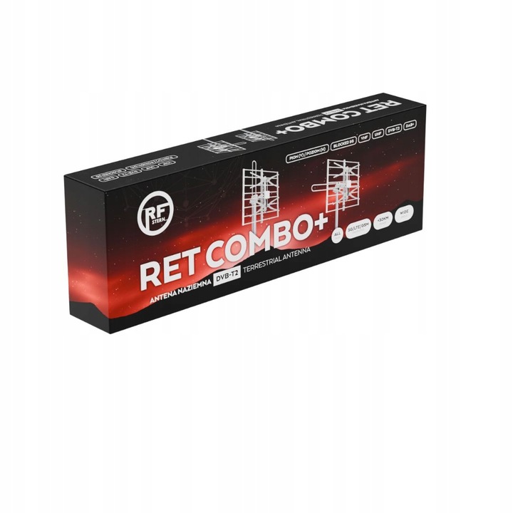 Antena TV DVB-T2 UHF VHF MUX8 ze wzmacniaczem siatkowa RET COMBO RF