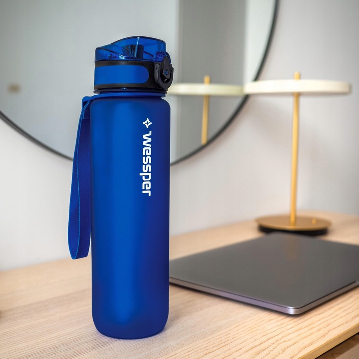 Butelka filtrująca Wessper 1L motywacyjna ustnik + filtr | Bidon na