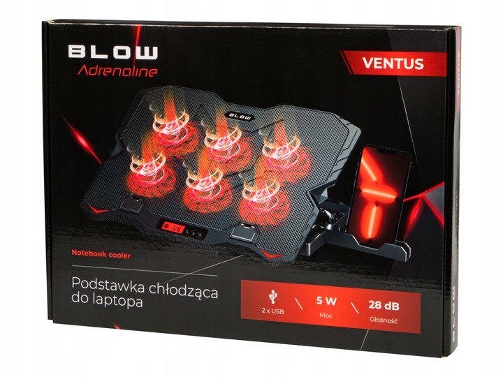 PODSTAWKA PODKŁADKA CHŁODZĄCA POD LAPTOPA 15,6' GAMINGOWA DUŻA LED HUB USB
