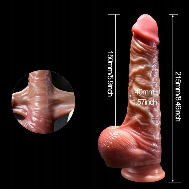 Realistyczny penis dla kobiet, duży kutas narzędzie do masturbacji (21.5cm)