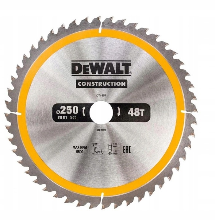 DeWALT DT1957 tarcza piła do drewna 250 x 30 48z