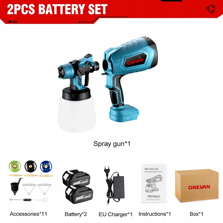 Pistolet natryskowy 1000ml do malowania Pistolet natryskowy 3 dysze