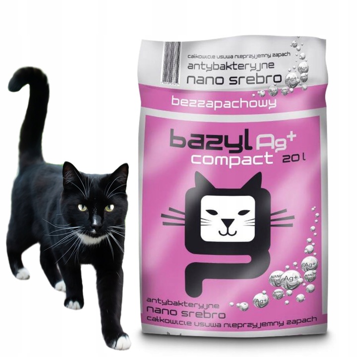 Bazyl Ag+ Compact Superchłonny żwirek bentonitowy dla kota 20L