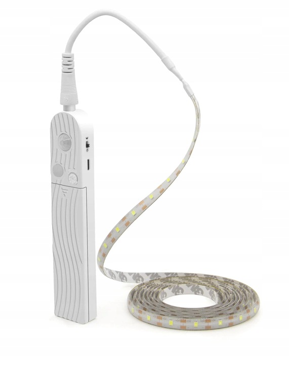 TAŚMA LED CZUJNIK RUCHU NA BATERIE + USB DO SZAFY MEBLI POD ŁÓŻKO