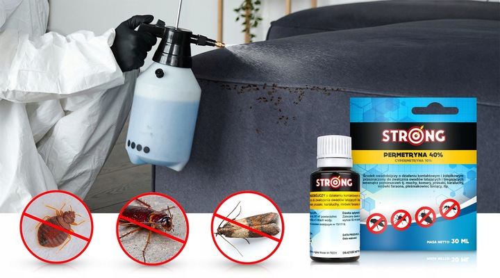 PERMETRYNA 40% OPRYSK ŚRODEK NA KARALUCHY MRÓWKI PLEŚNIAKOWCE FORTECA
