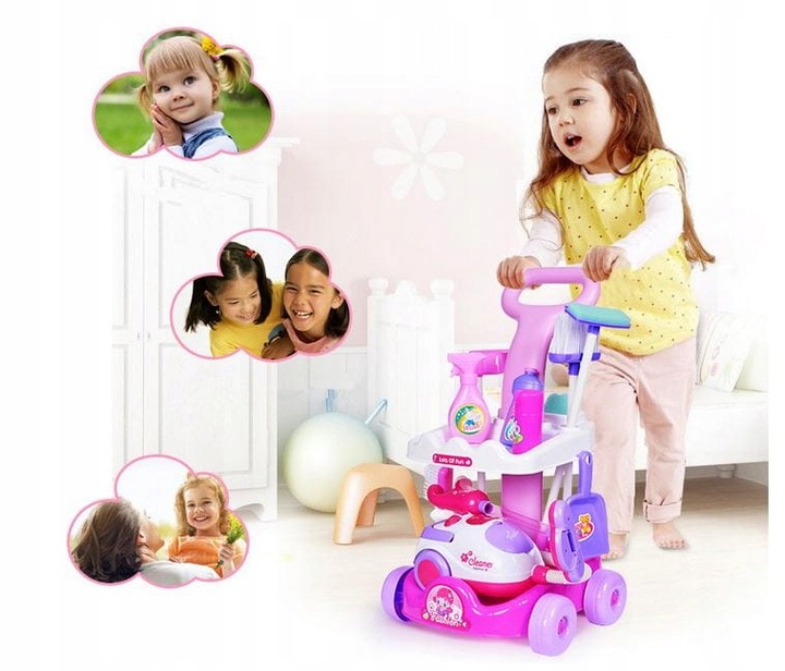 ZESTAW WÓZEK SPRZĄTAJĄCY ODKURZACZ DŹWIĘKI + AKCESORIA