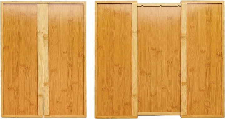 ORGANIZER NA SZTUĆCE WKŁAD DO SZUFLADY REGULOWANY BAMBUSOWY DREWNIANY