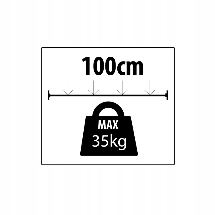 Drążek do szafy na ubrania garderoby owalny 30x15mm BIAŁY 100 cm NANO