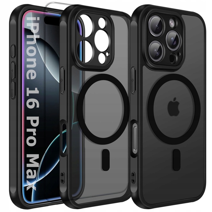ETUI do IPHONE 16 Pro Max do Magsafe MATOWE MAGNETYCZNE WZMACNIANE 2x SZKŁO
