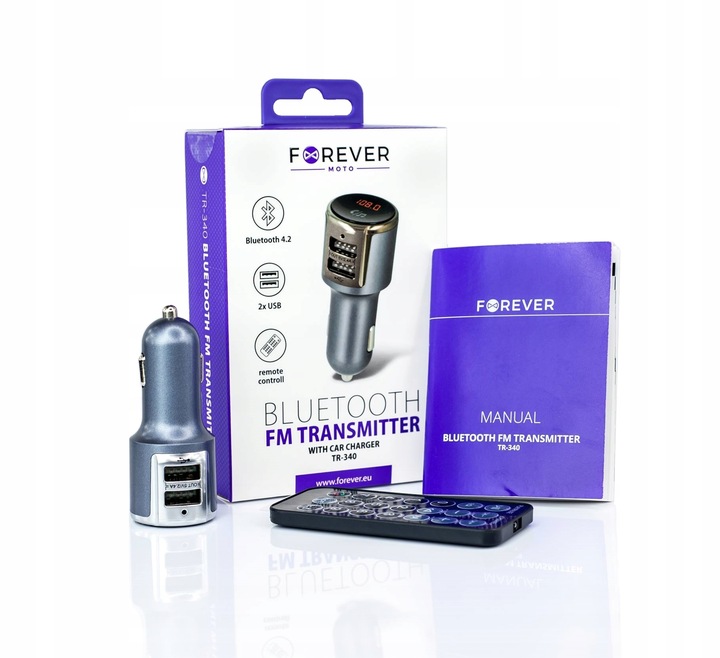 Forever transmiter FM Bluetooth TR-340 srebrny
