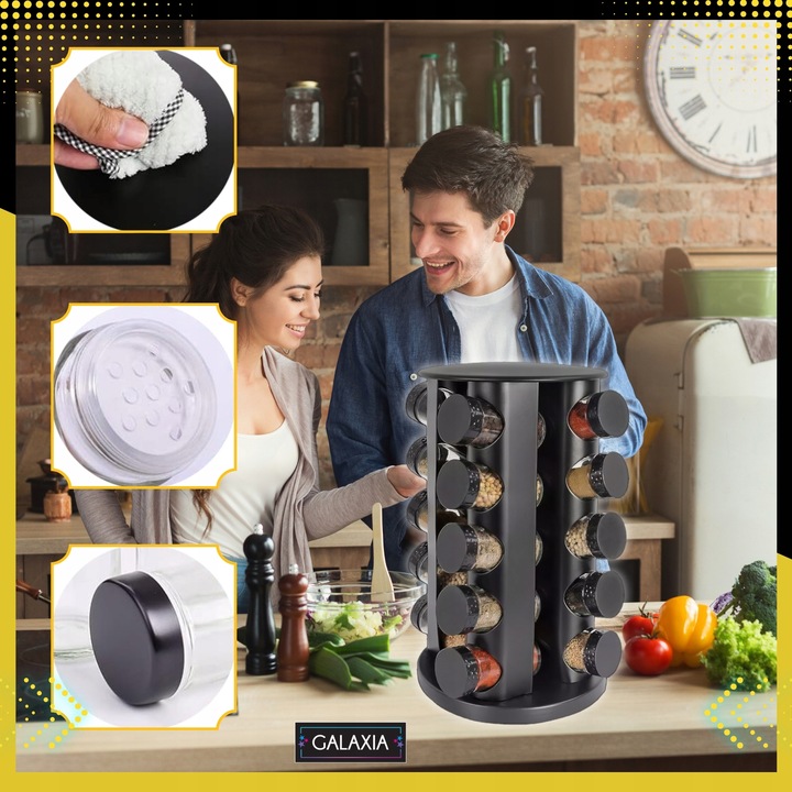 STOJAK NA PRZYPRAWY POJEMNIKI 20SZT Słoiczki Słoiki Przyprawnik i