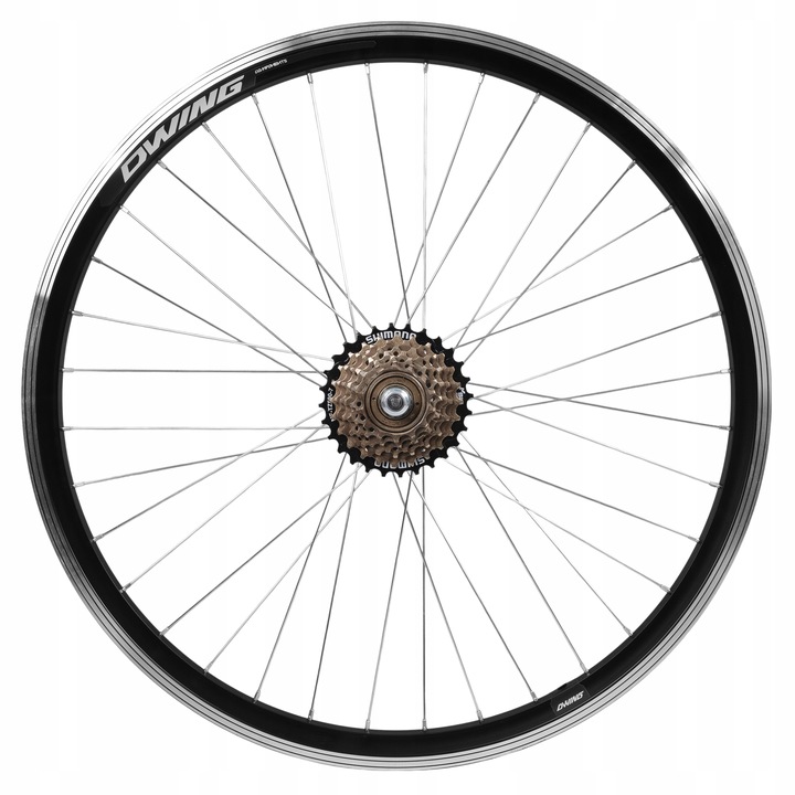 KOŁO ROWEROWE 26 CALI TYŁ TYLNE WOLNOBIEG 6 RZĘDOWY ALU V-BRAKE CZARNE